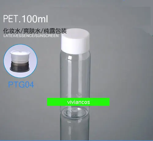 

300pcs/Lot Promotion 100ml PET Lotion Bottle Empty Plastic Container Cosmetic Refillable Pot Refillable Jar