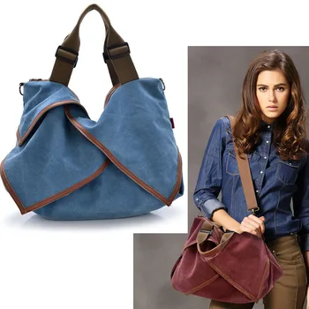 

Women Canvas Handbags Top Quality Women Shoulder Designer Solid Ruffels Casual Cross Body Bags Messenger Bag Large Totes