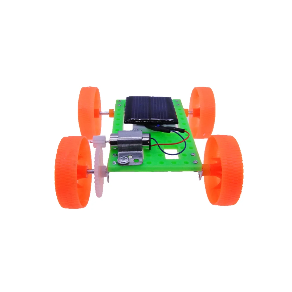 Шт. 1 шт. Мини четыре колеса панели солнечные привод автомобиля пластик шестерни коробка передач модель изготовления DIY ребенок игрушка