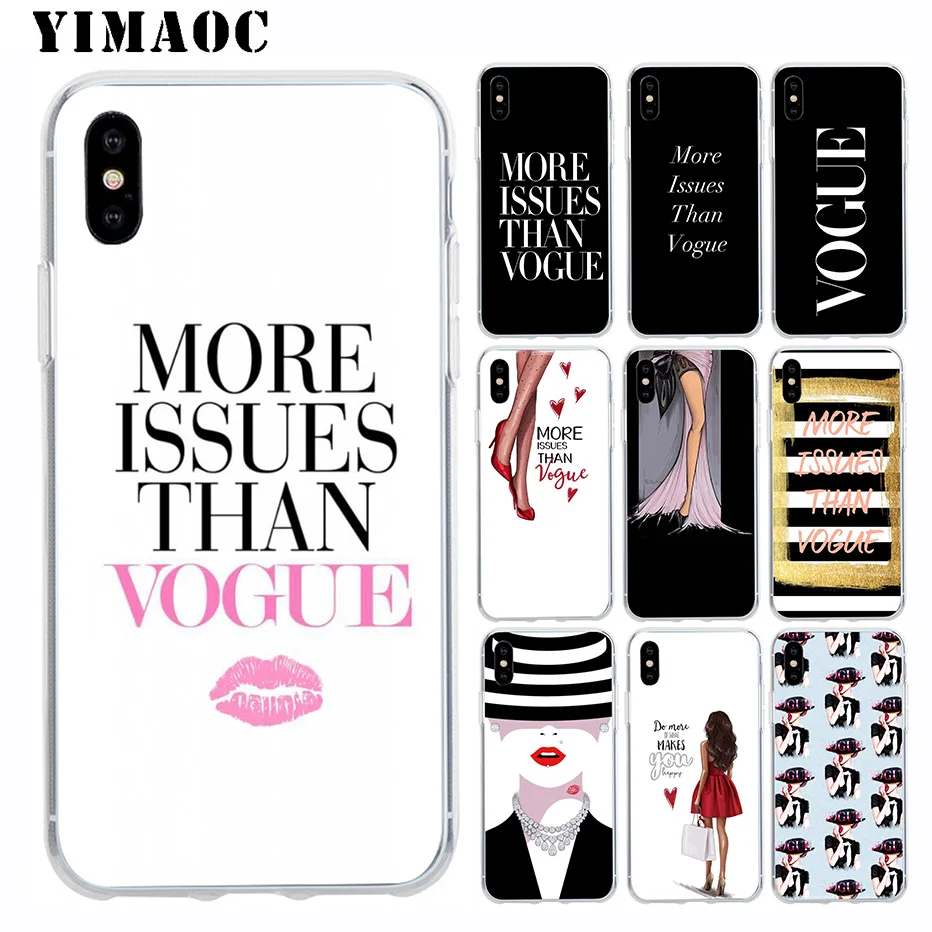 

YIMAOC More Issues than Vogue Soft Silicone Case for Apple Iphone 11 Pro Xr Xs Max X 10 8 Plus 7 6S 6 Plus SE 5S 5 7Plus 8Plus