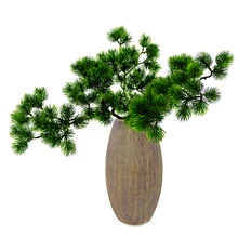 Одиночная большая сосновая ветвь имитация зеленых листьев растение приветствие бонсай-сосна аксессуары домашний декор с рисунком растений поддельные цветы 40 см