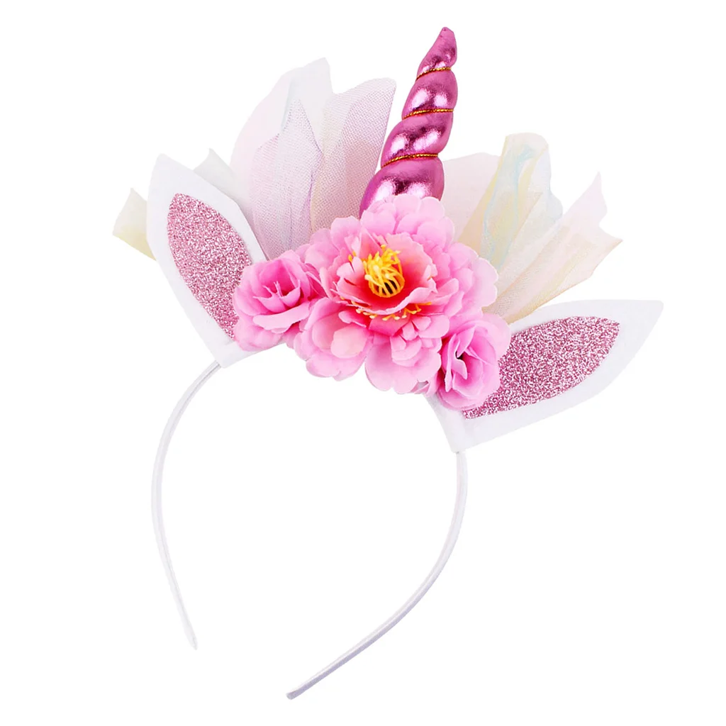 Cute Unicorn Kids Girls Children Headwear Hair Hoop Hair Clips for Birthday Party Photo Prop Stage Show Hair Accessories
