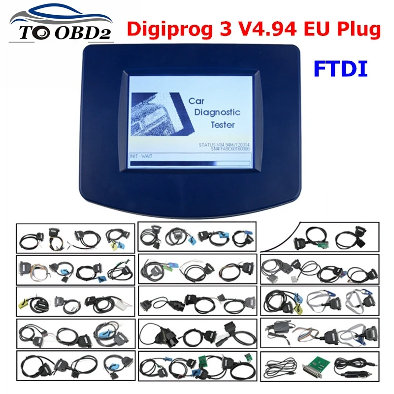 Best Price FTDI Digiprog3 Full setDIGIPROG 3 V4.94 Odometer programmer DigiprogIII Mileage Correct Tool Powerful For Most Cars DHL Free