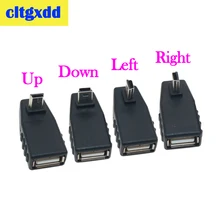 cltgxdd USB Female to Mini V3 USB Male 90 Degree Down right Angle Left Angle UP OTG Adapter for Car AUX Tablet Black Connector metal keyboard up down left right com data usb power supply ylgf hs87 s16 waterproof ip65 dust anti violence