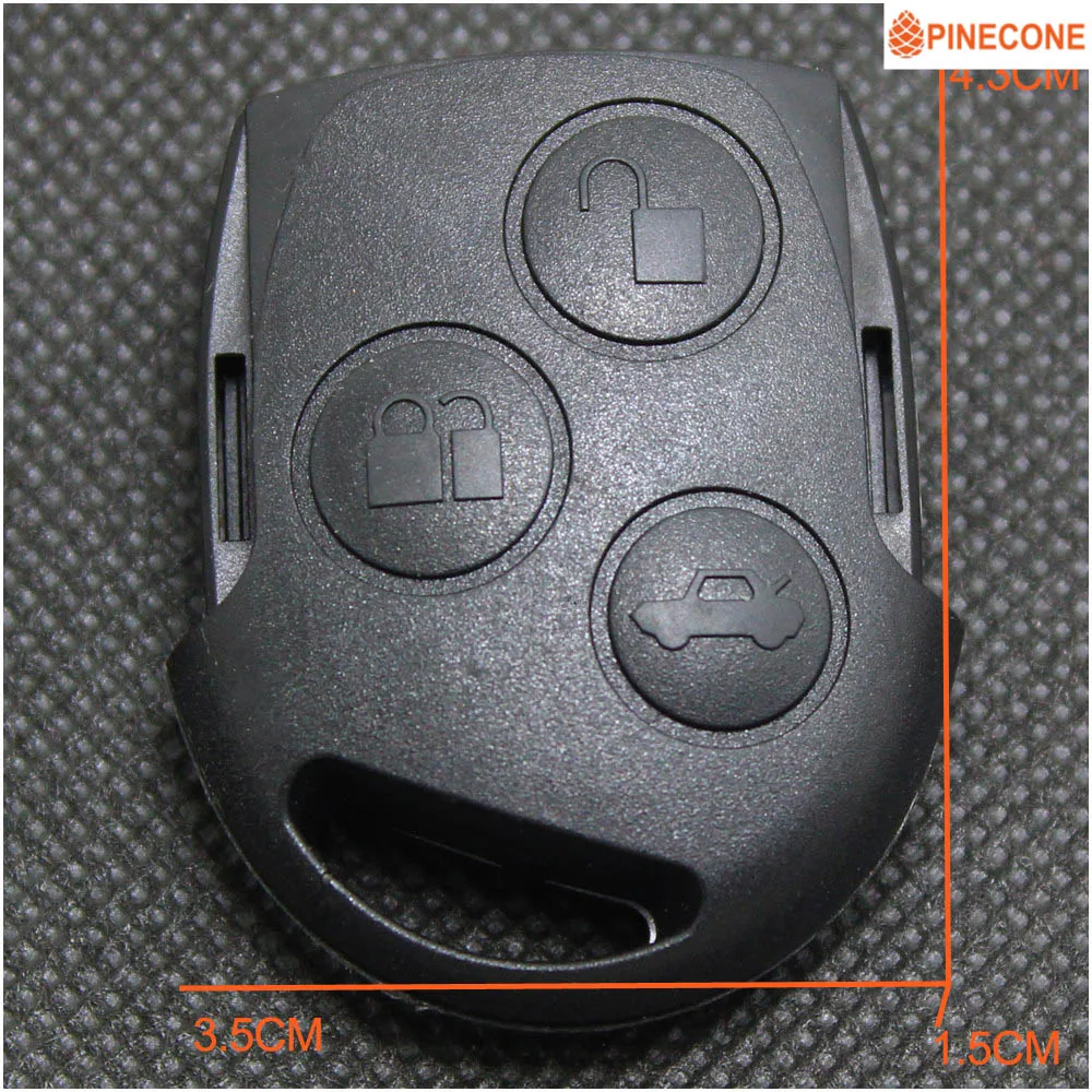 PINECONE для FORD FOCUS FIESTA FUSION C MAX MONDEO GALAXY S Key 3 кнопки замены корпуса ключа с проводящей