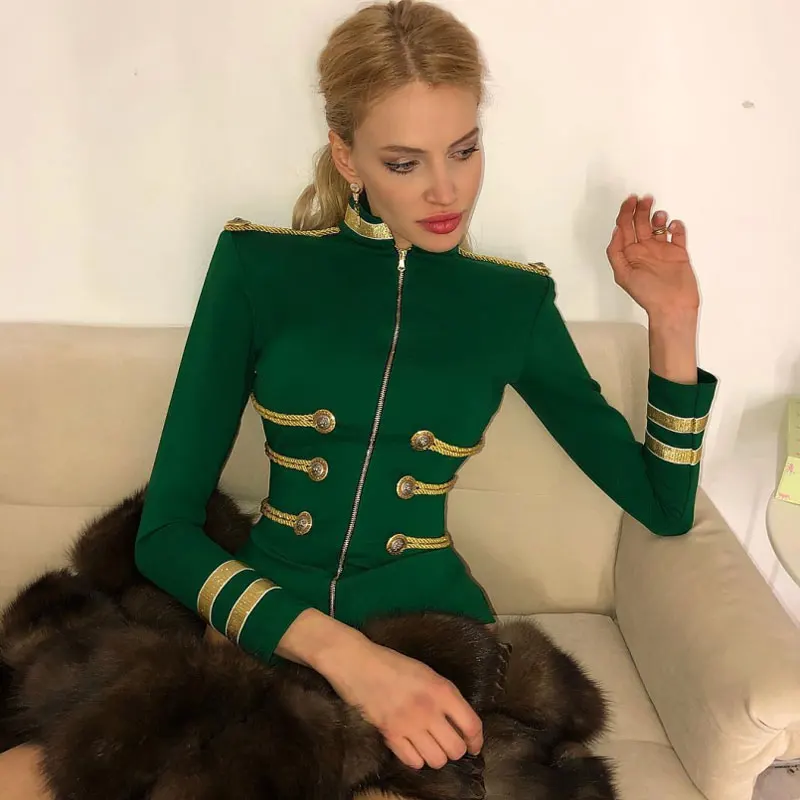 Best Ocstrade Women Jackets Spring Autumn Coat 2019 Party High Quality Green Plus Size Elegant Long Slee