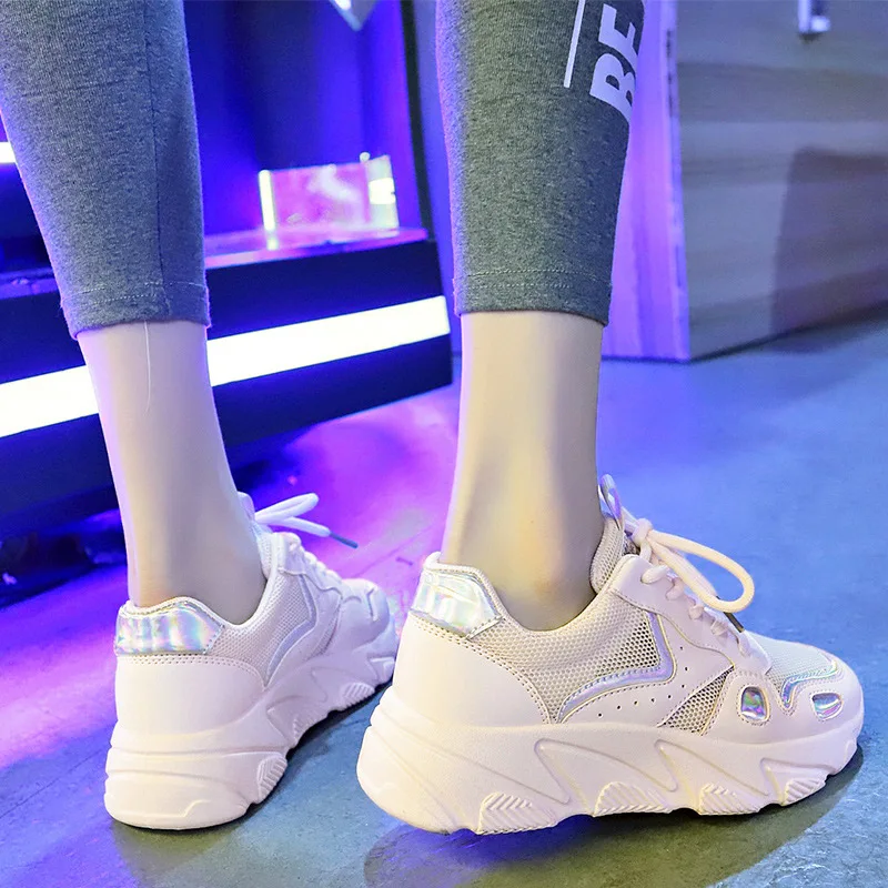 

2019 autumn new fashion simple solid color flat shoes women trend comfortable mesh breathable casual shoes