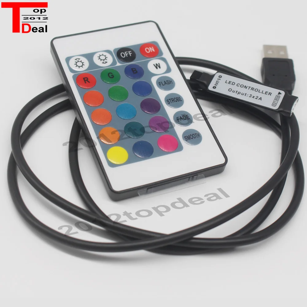 USB RGB контроллер 5 в 12 В 24 клавиши ИК пульт дистанционного управления светодиодный