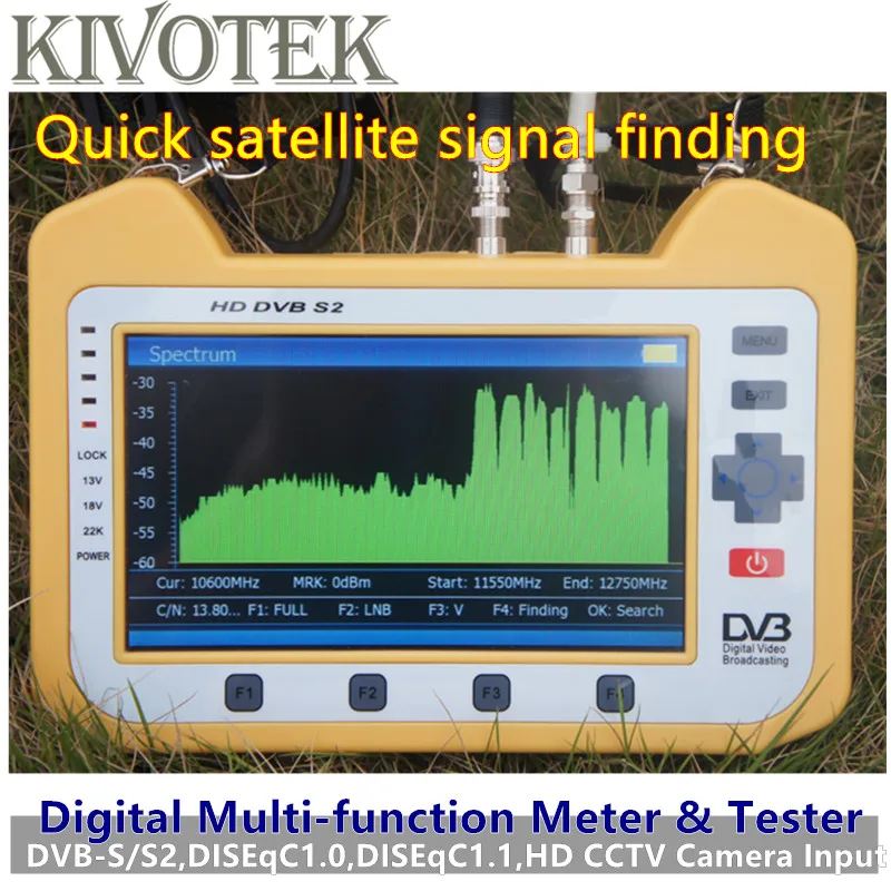 

Digital Multi-function Mete&Tester Satellite Finder,HD CCTV Camera In 7''HD LCD DVB-S/2 For Sat Dish LNB Direc Adapter,HDMI Out