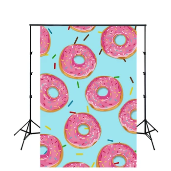 

HUAYI Pink Donut Theme Backdrop for Birthday Party Donuts Pattern Baby Girl Baby Shower Photo Background Cake Table Decor w-2080