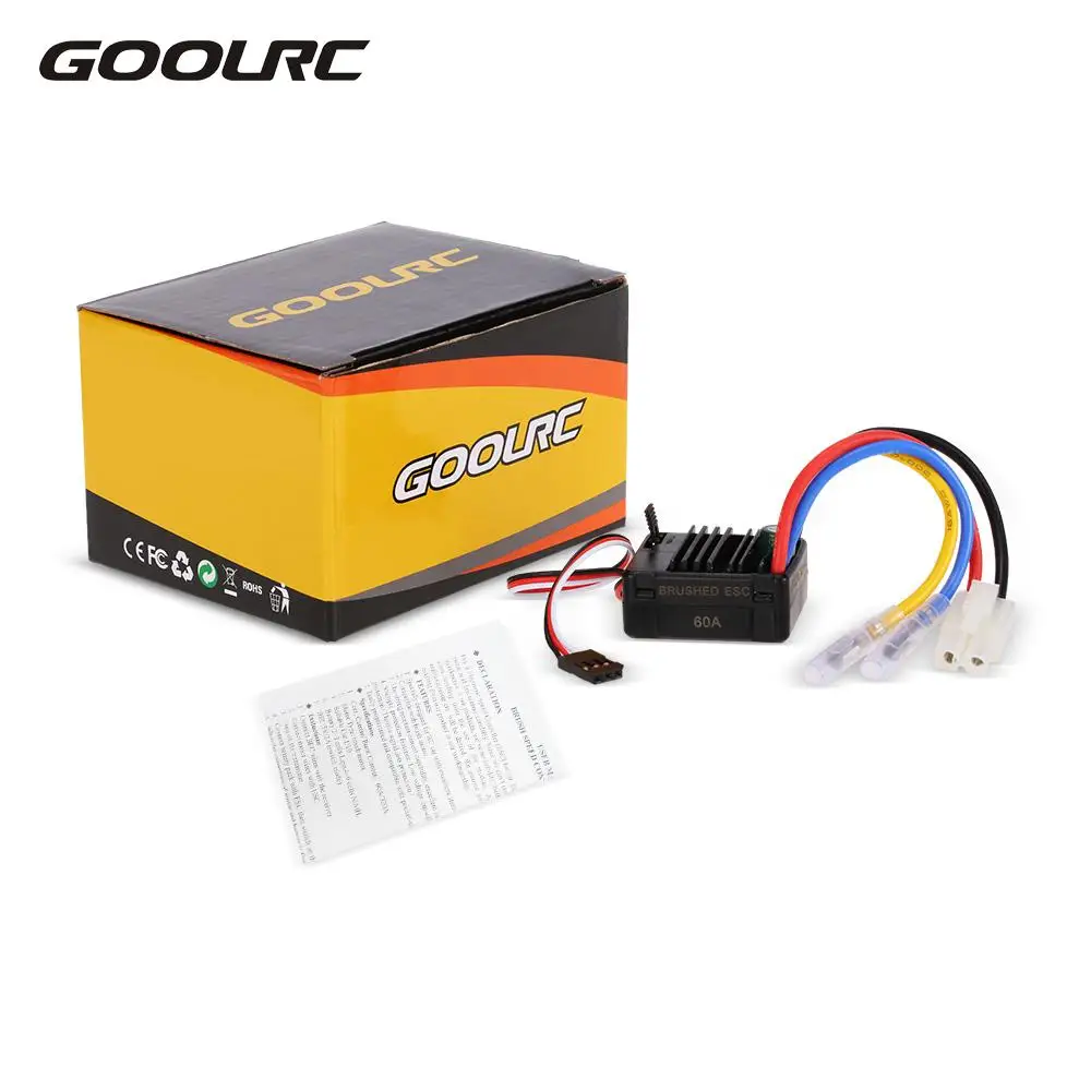 

GoolRC 60A Brushed ESC Electric Speed Controller with 5V/2A BEC for 1/10 Ordinary Models RC Cars Parts Consumer Electronics