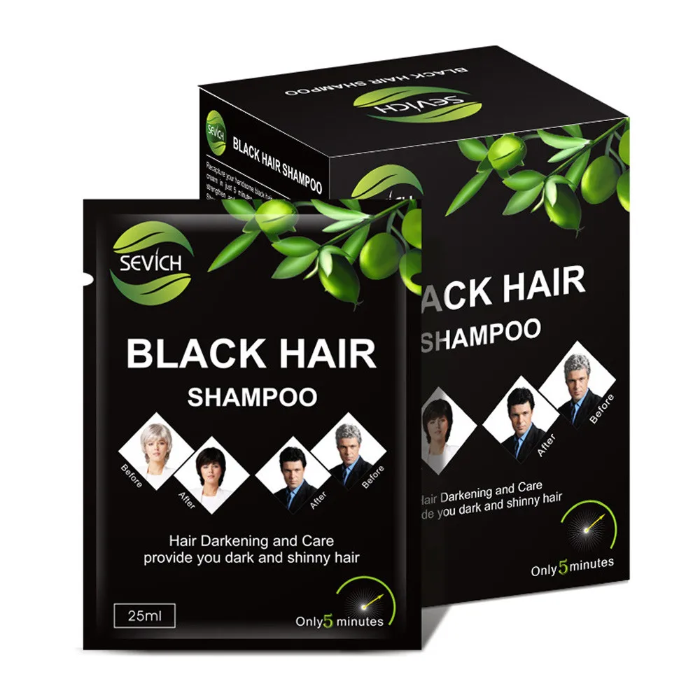 DropShip Sevich 10pcs/lot Instant Hair Dye Black Hair Shampoo Only