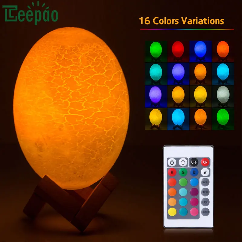 3D Print Dinosaur egg Lamp Remote Control Bedroom Bookcase Led Night Light USB Rechargeable Night Lamp Home Decor Creative Gift цена 3D Print Dinosaur egg Lamp Remote Control Bedroom Bookcase Led Night Light USB Rechargeable Night Lamp Home Decor Creative Gift цены онлайн