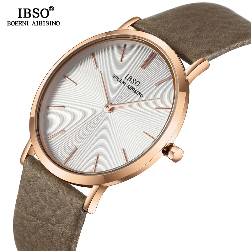 IBSO Top Brand Men's Wrist Watch Ultra-Thin Quartz Simple Black Causal Men Clock Watches Leather Strap Wristwatch IBSO Top Brand Men's Wrist Watch Ultra-Thin Quartz Simple Black Causal Men Clock Watches Leather Strap Wristwatch