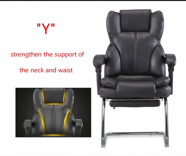 Мягкий PU босс стул Наклонный лук сиденье удобный стул для массажа двойной слой утолщение талии крыло офисное кресло офисная мебель