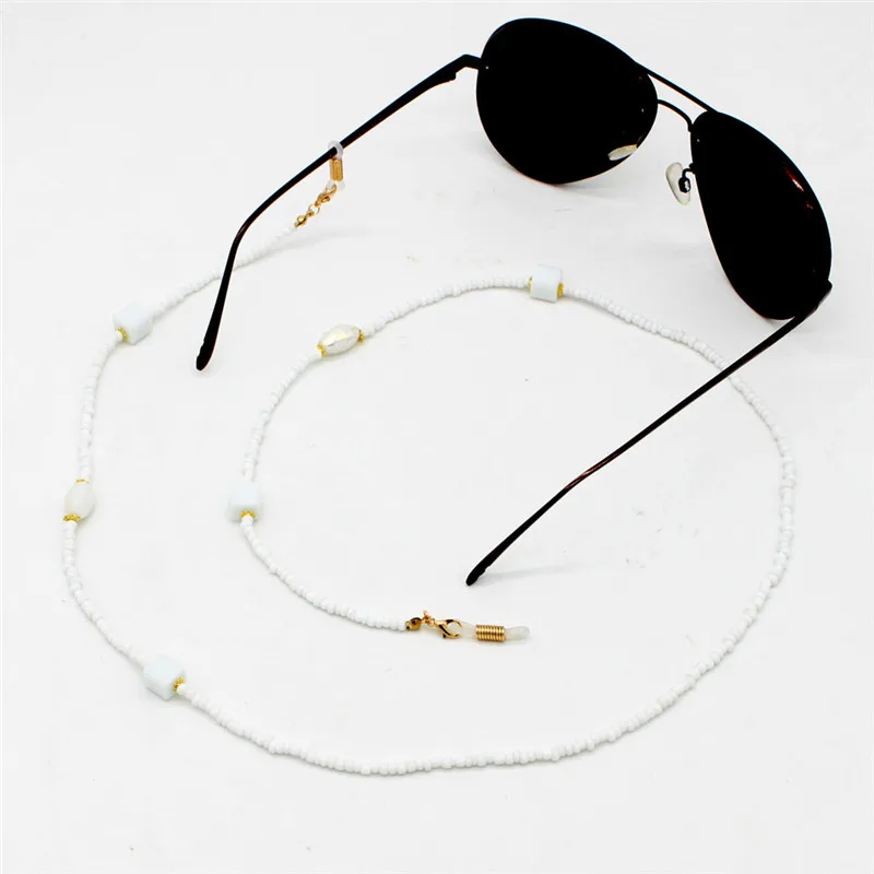 White Acrylic Beads Chain Eyeglasses Chains for Reading Glasses Cord Sunglasses Strap Holder