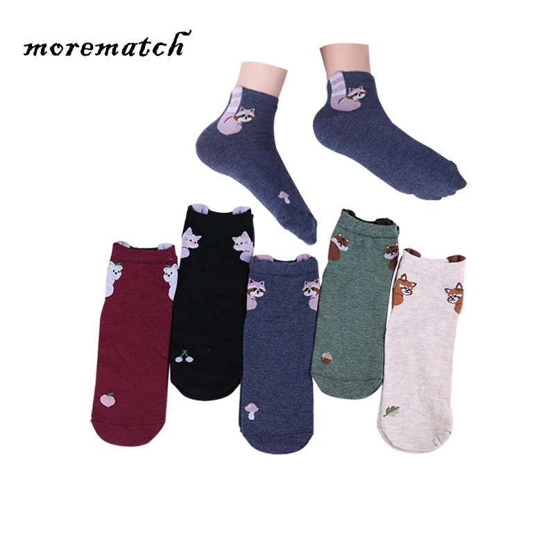 Morematch 1 пара для женщин короткие носки мультфильм Тоторо сосать пот хлопковые носки повседневные носки 5 цветов дополнительно