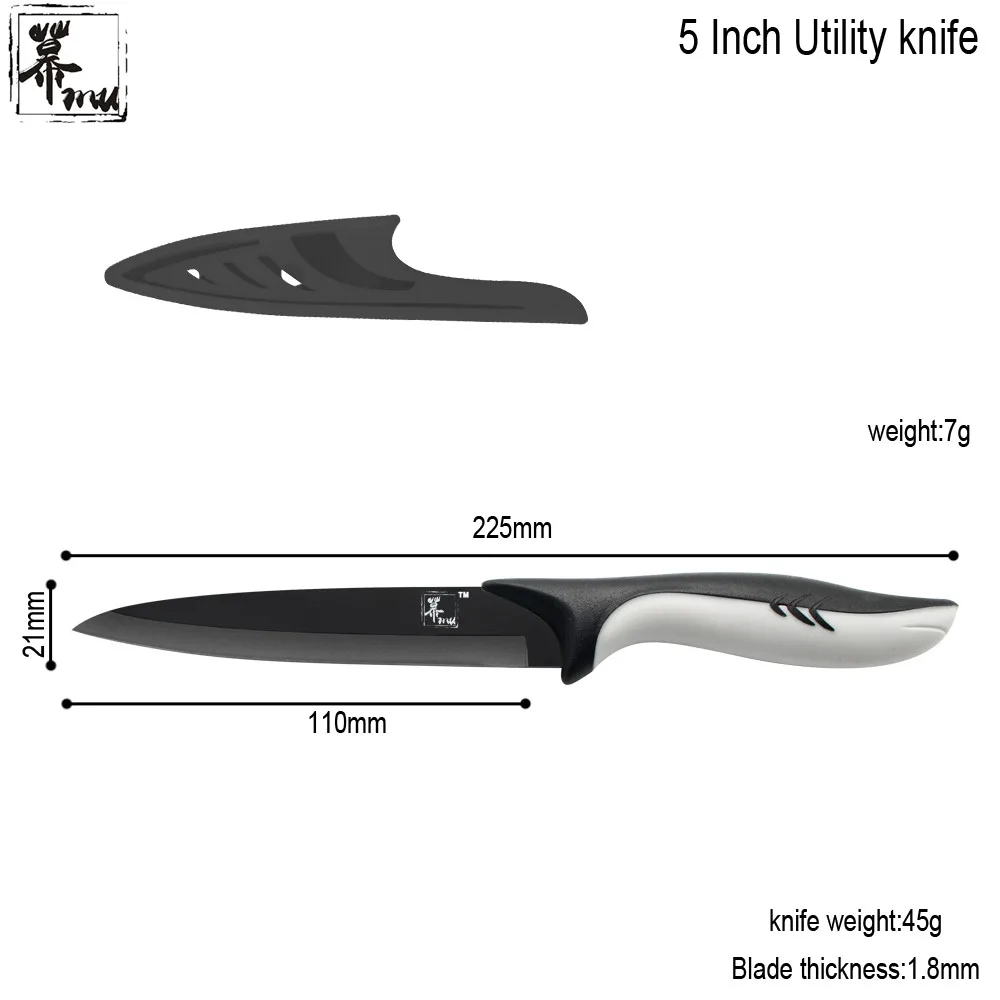 Высокая Класс черный клинок Нержавеющая сталь 8 &quotхлеб Повар 5&quot Utility 3.5