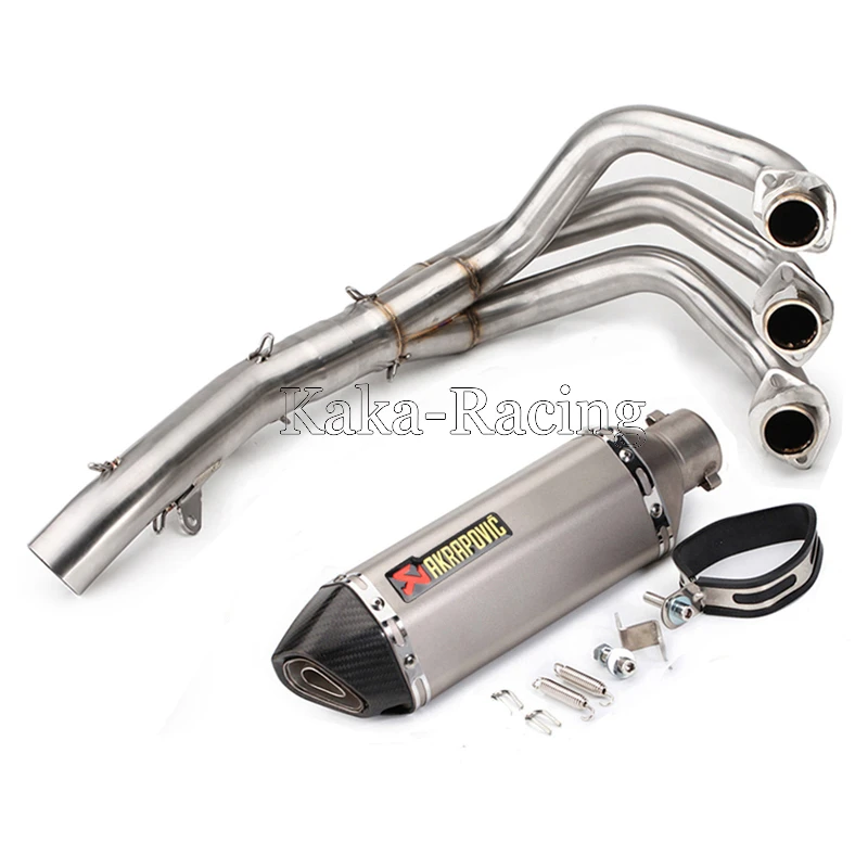 

Motorcycle Full Exhaust System Header Front Pipe Akrapovic exhaust Muffler For YAMAHA MT09 FZ09 MT-09 FZ-09 2014-2018 XSR900