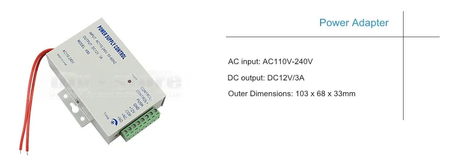 DIYSECUR TCP/IP usb-устройство для считывания отпечатков пальцев считыватель ID карт пароль клавиатура система контроля доступа двери+ блок питания+ Магнитный замок комплект