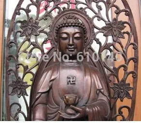 

Retro bronze factory outlets Chinese 23"Tibetan Bronze Statue of lotus Maitreya Sakyamuni EMS Shipping