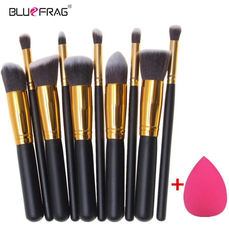 Hot Offer BLUEFRAG Mini 10pcs Makeup Brushes Foundation Blending Blush