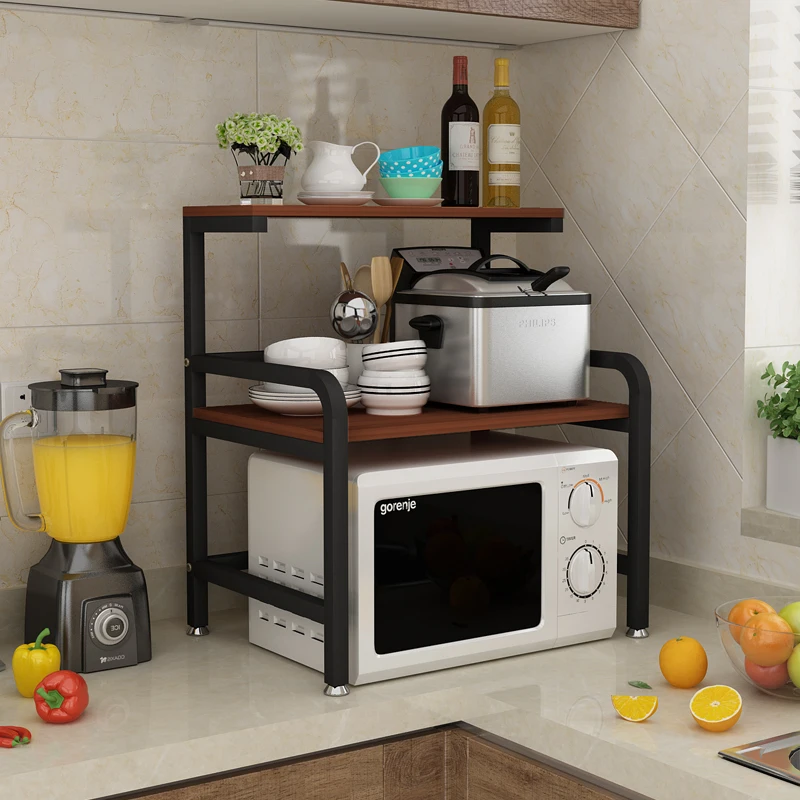  Kitchen rack 3 layers of microwave oven rack oven rack rice cooker storage rack LU4214 - 32918509933