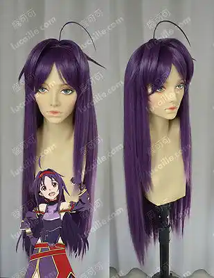 Sword Art Online Konno Yuuki Animation Dark Purple Game Party cosplay Wig Hair