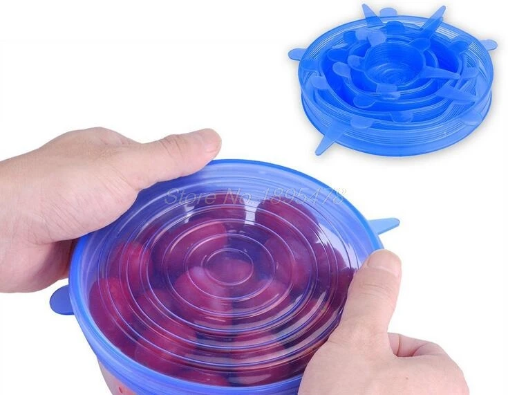 20Set Universal Silicone Saran Food Wrap Pot Stretch Lids Silicone