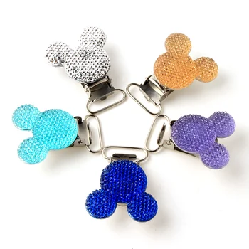 

5Pcs/Lot DIY Resin Mouse Baby Pacifier Clips Fit Children Metal Holders Clasps Baby Product Handmade Accessories