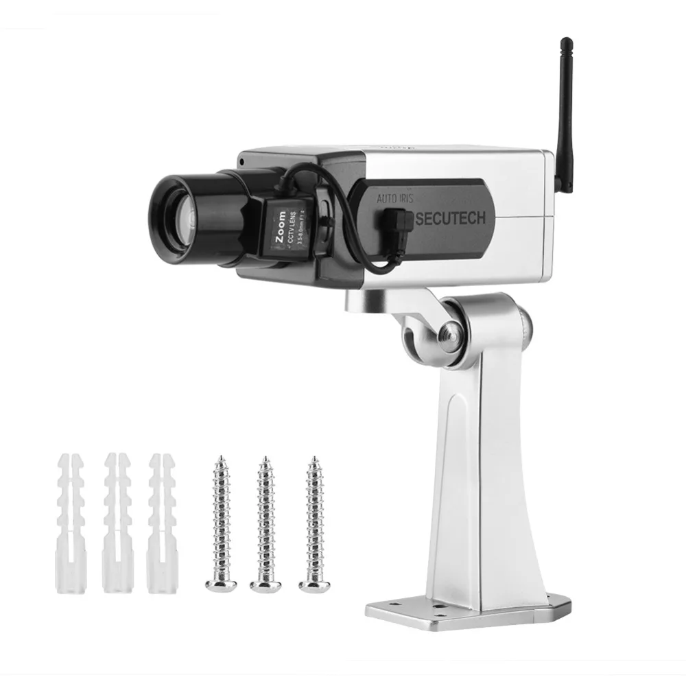 New Fake Dummy Camera Model Wall mounted Wireless Antenna Motion Detection Motorized Pan Control Led Light CCTV Security Cameras