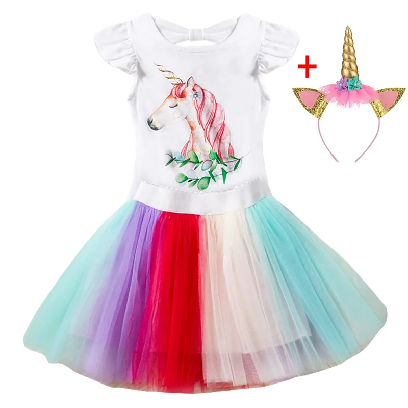 Vestido, обшивной комбинезон летний Платье принцессы для девочек, костюм Детские платья для девочек принцесса вечерние платье От 3 до 7 лет - Цвет: Picture color