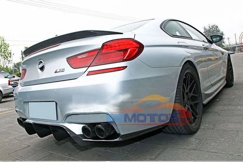 V стиль Настоящее углеродное волокно задний диффузор для BMW F06 F12 F13 M6 Grand Coupe 640i 650i 2014UP B371