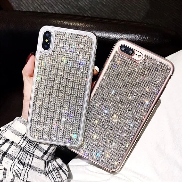 Plating Diamond Case Cover For iphone X XR XS MAX 6 6S 7 8 Plus Phone Cases Luxury Soft TPU Coque Blingbling Shining |