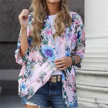 

Spring Womens Floral Casual Jacket Coat Ladies Outwear Suits Tops Cardigans casual print women's suits