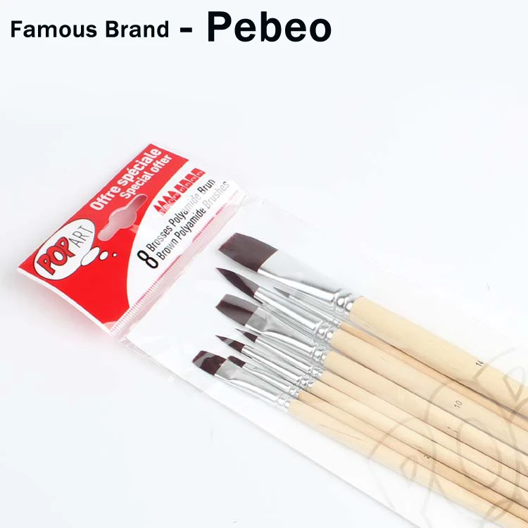 Pebeo 8 шт. нейлоновая кисть для акварельной живописи ручка заправка рисунок гуашь Краска Искусство Эскиз канцелярские принадлежности для студентов
