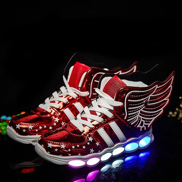 Кроссовки светильник ские со светодиодной подсветкой и USB зарядкой|children shoes