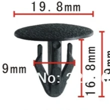 100 шт. нейлон черный зажим для Nissan 01553-00051 Застежка Клип Авто Пластиковые клипсы FASTNER