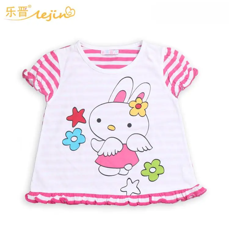 LeJin/детская одежда для девочек 2-8 лет, блузка для девочек, летняя одежда из хлопка - Цвет: Pink