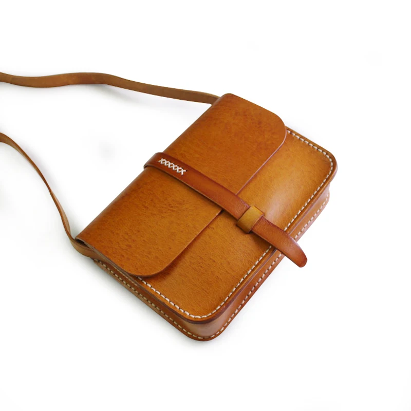

2018 Handmade original genuine leather small square Japanese Shoulder Messenger bag art vintage bag