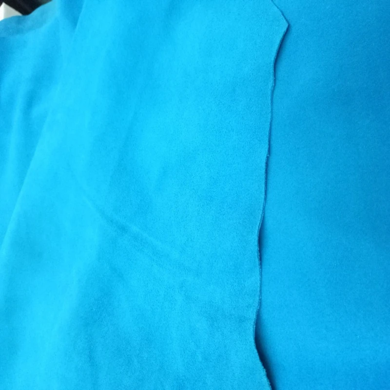 

Blue Genuine Goat Suede Leather Fabric ,Soft Second layer for shoe/bag/liner/DIY,Free Shipping