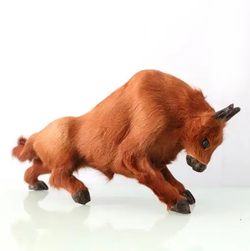 

WYZHY Simulation bullfighting high-end crafts ornaments leather fur handmade gift ornaments 31CMx8CMx16CM