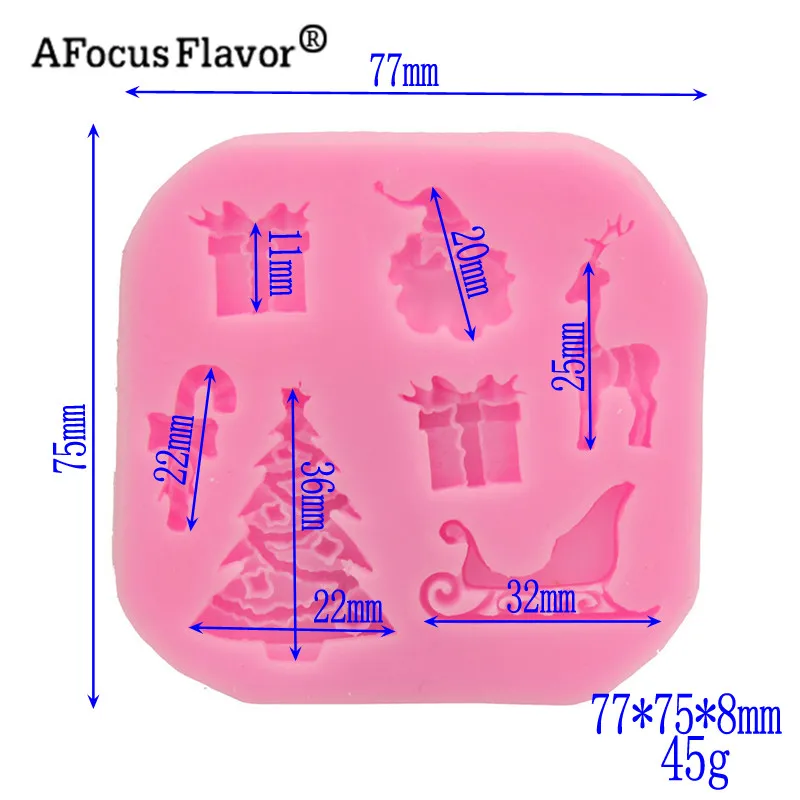1 шт., Рождественская серия, мягкая силиконовая формочка для леденцов, декоративная форма для выпечки Diy, силиконовый сахарный шоколадный мыльный торт STENCIL