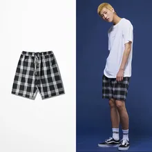 Новые летние модные клетчатые короткие пляжные штаны для скейтборда, Брендовые мужские шорты в стиле хип-хоп, шорты для мужчин