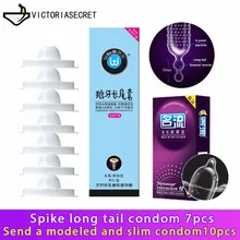 7 PCS Penile Ring Condoms Penis Sleeve Long Lasting Cock Ring Lubricated Condoms Men Contraception Sex Products Sex Toys Dick