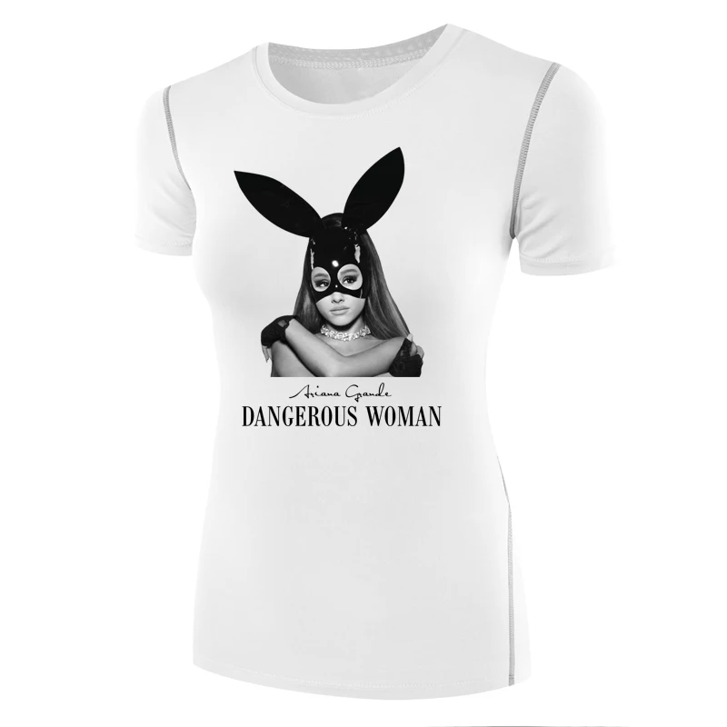 

ariana grande dangerous woman t shirts femal t-shirt compression shirt short sleeves crossfit Tops camiseta white tshirt tour