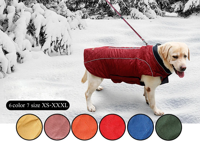 Осенне-зимняя теплая куртка для собак Светоотражающая Одежда для маленьких средних и больших собак пальто для щенков французская одежда для бульдога комбинезоны