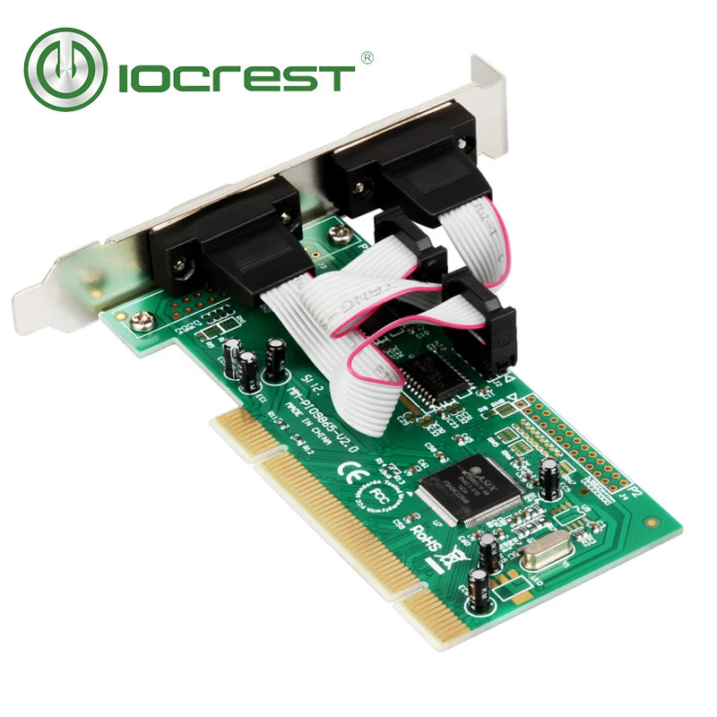 IOCREST Moschip 9865 чипсет PCI 2 Последовательный rs232 db9 com порты контроллер карты с низкопрофильным кронштейном