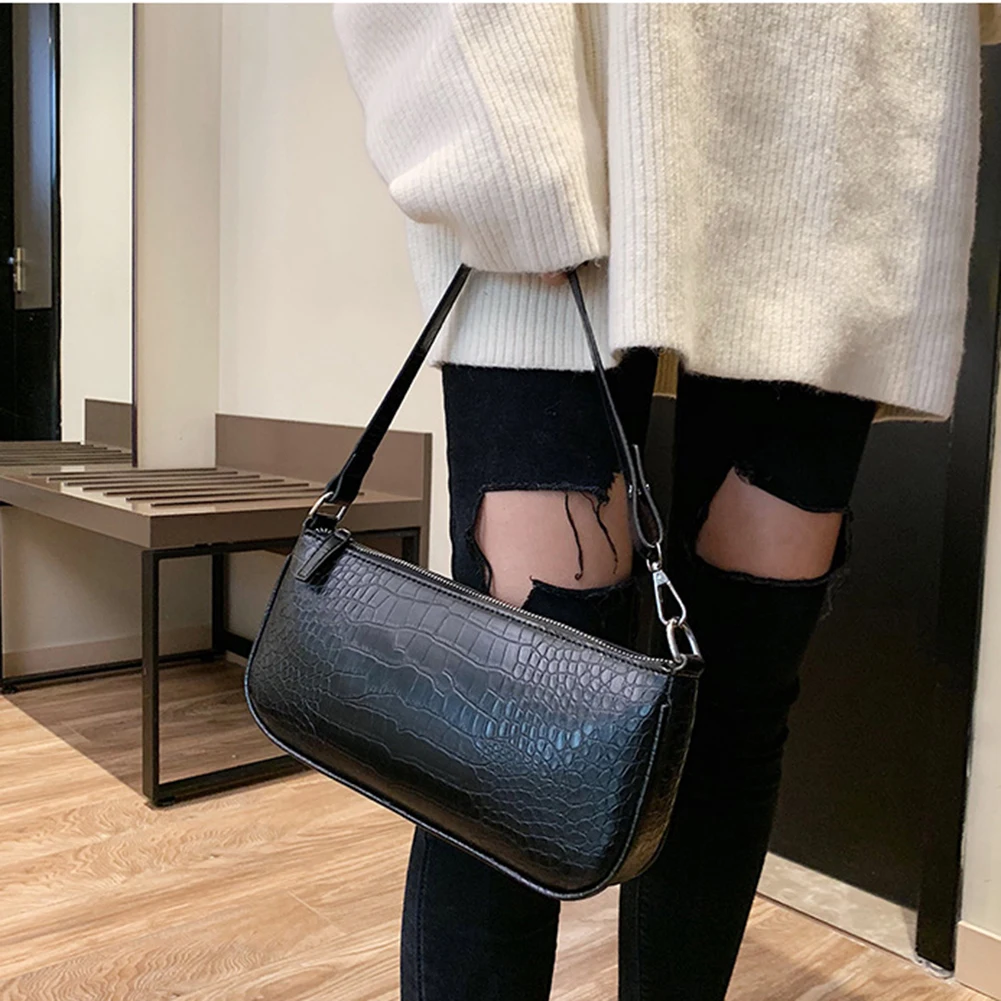 

Retro Alligator Pattern Women Messenger Handbags Casual Solid Color Shoulder Bags For Ladies 2019 New Hot Sale Female Bag