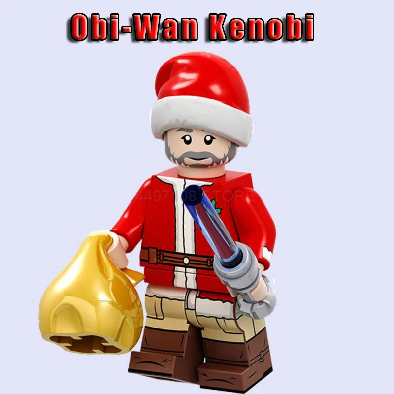 Игрушки блоки Рождество Grinch Санта Клаус StarWars принцесса Эйк Лея Скайуокер C3PO DC Бэтмен Джокер флэш-блоки игрушечные фигурки - Цвет: Obi-Wan Kenobi